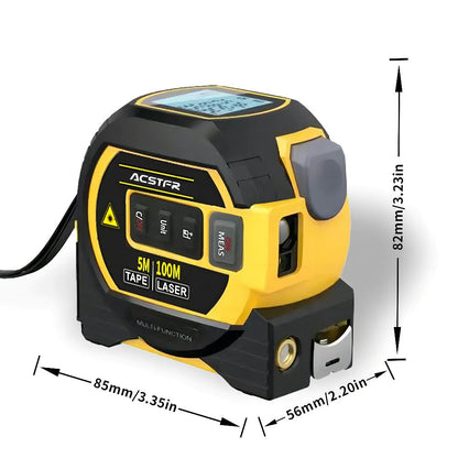 3-in-1 Laser Tape Measure Digital Laser Rangefinder Steel Tape Measure Cross Laser Level High for Entryways, Bedrooms and Living Spaces