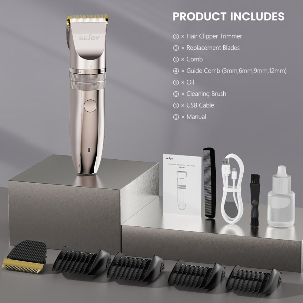 Beard Trimmer for Men Cordless Electric USB Rechargeable with Precision Dial 5-Level Adjustable – Mustache Facial Hair Trimmer Grooming