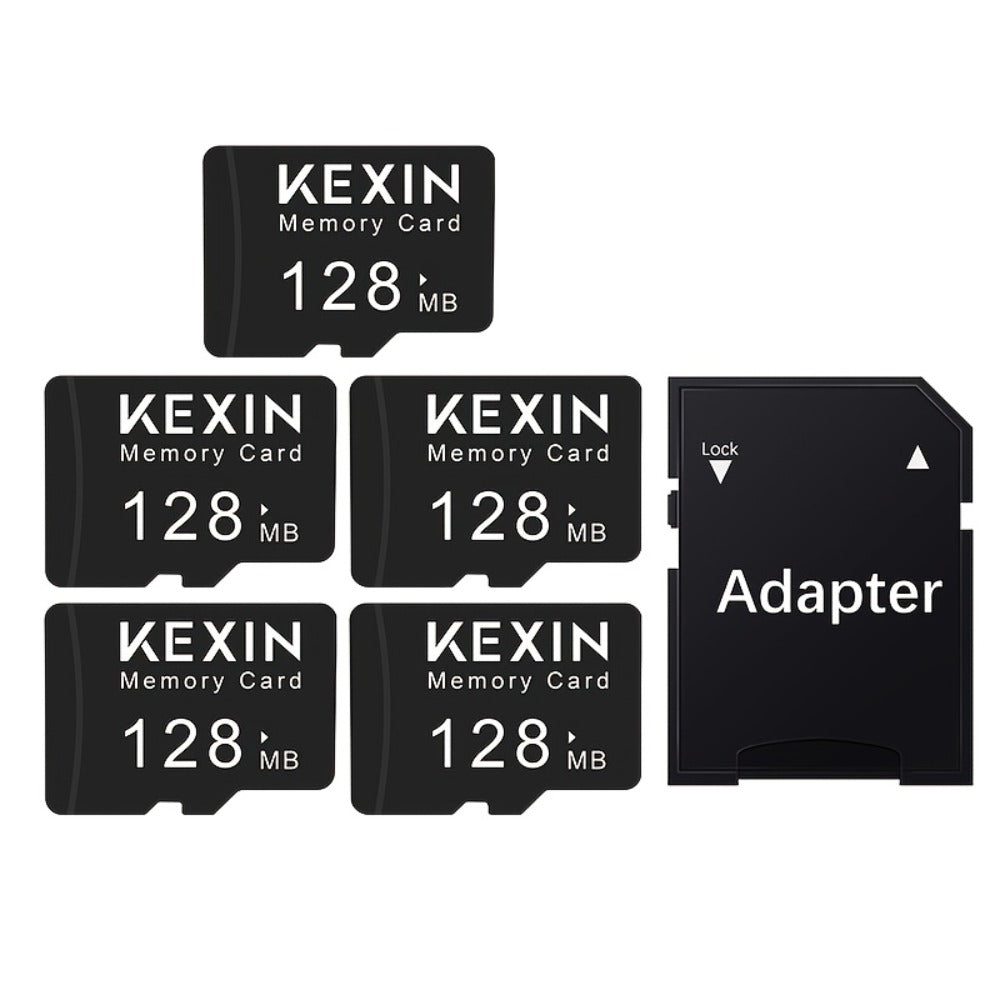 5-Pack SD Card 128MB 512MB KEXIN – Class 4 TF Flash Memory Cards for Phone Camera Tablet Laptop Car Audio Game Console