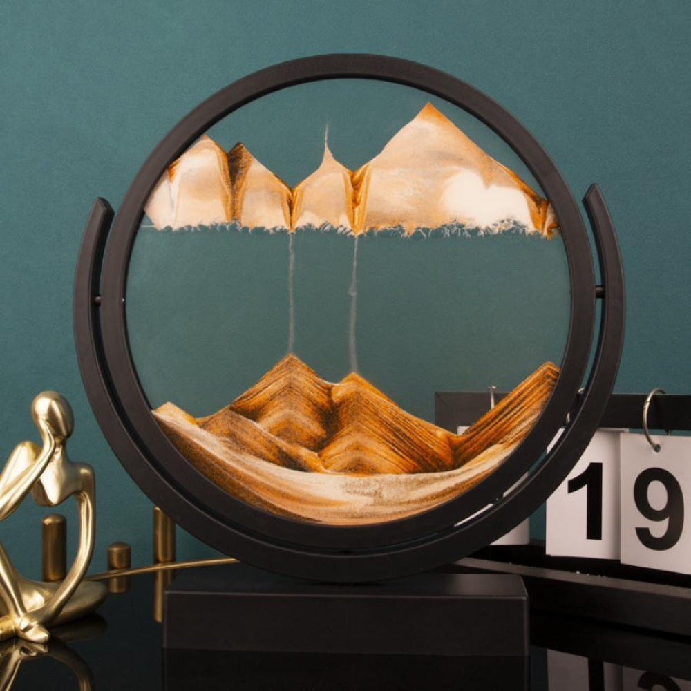 Quicksand Painting Desktop Art Sculpture – Abstract Sand Art Display Frame No Electricity Indoor Outdoor for Garden, Patio and Yard Use