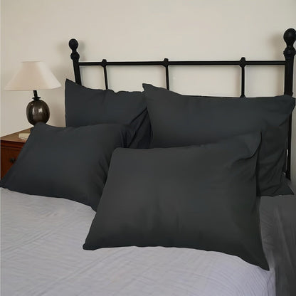 Microfiber Pillowcases Set of 4 – Soft Brushed 90GSM Wrinkle-Resistant Envelope Closure Pillow Covers, Queen & King Size, Multiple Colors