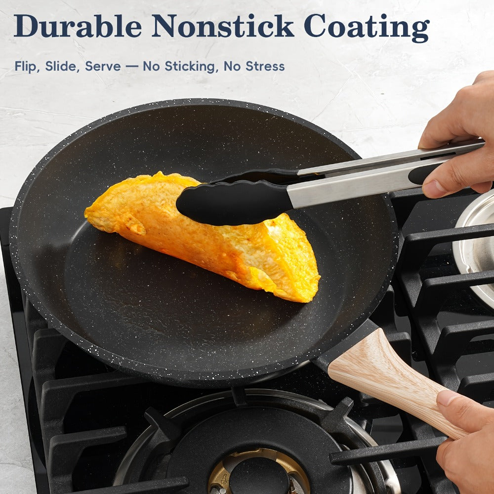 Pots and Pans Set 12-Piece Non-Stick Kitchen Cookware – Complete Cooking Set with Frying Pan | Durable Even-Heating Non-Stick Coating |