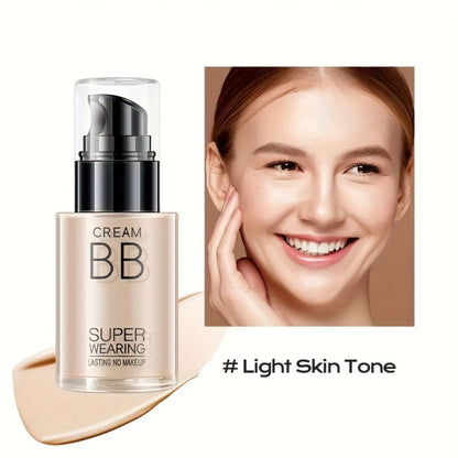 BB Cream Liquid Foundation Set 2-Piece with Makeup Sponge, for Makeup, Travel and Everyday Vanity Use