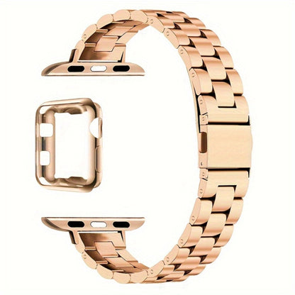 Slim Waist Apple Watch Steel Band & Half Shell Case 3-Piece Set for an Everyday Personal Care Routine