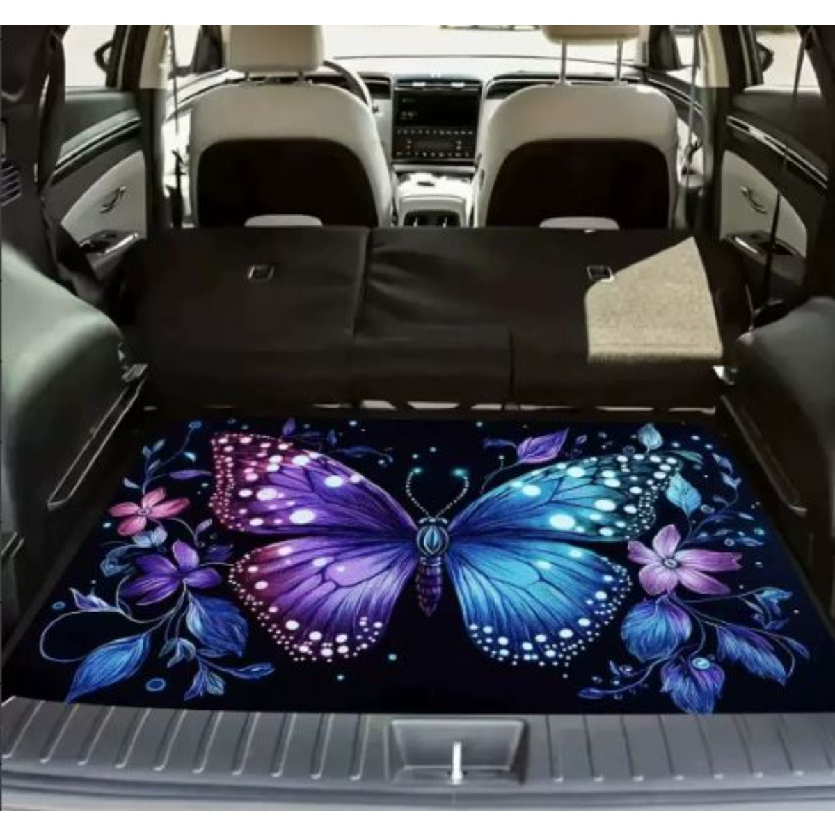 Car Trunk Mat Cargo Liner – Waterproof Non-Slip Trunk Floor Mat with Pattern Designs to Protect Vehicle Interior from Dirt