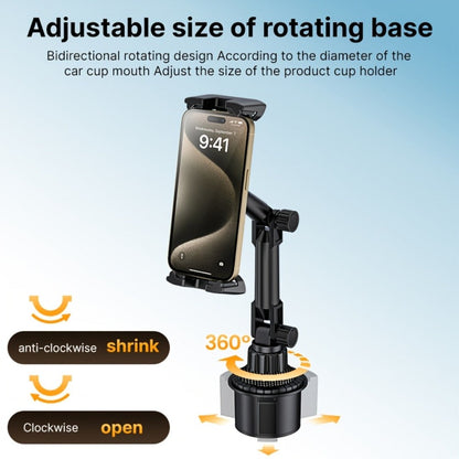TP08 Cup-Base Car Phone Mount with Expanding Lower Base and Adjustable Clamp for 4–13-Inch Devices