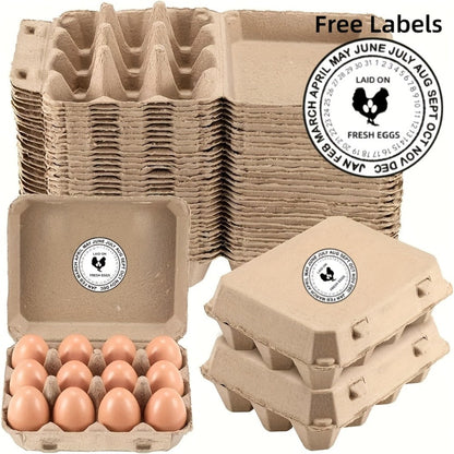 Egg Cartons 12 Egg Holder Reusable Pulp Egg Storage Container Box for Kitchen Chicken Coop for Home Cooking, Dining and Outdoor Meals