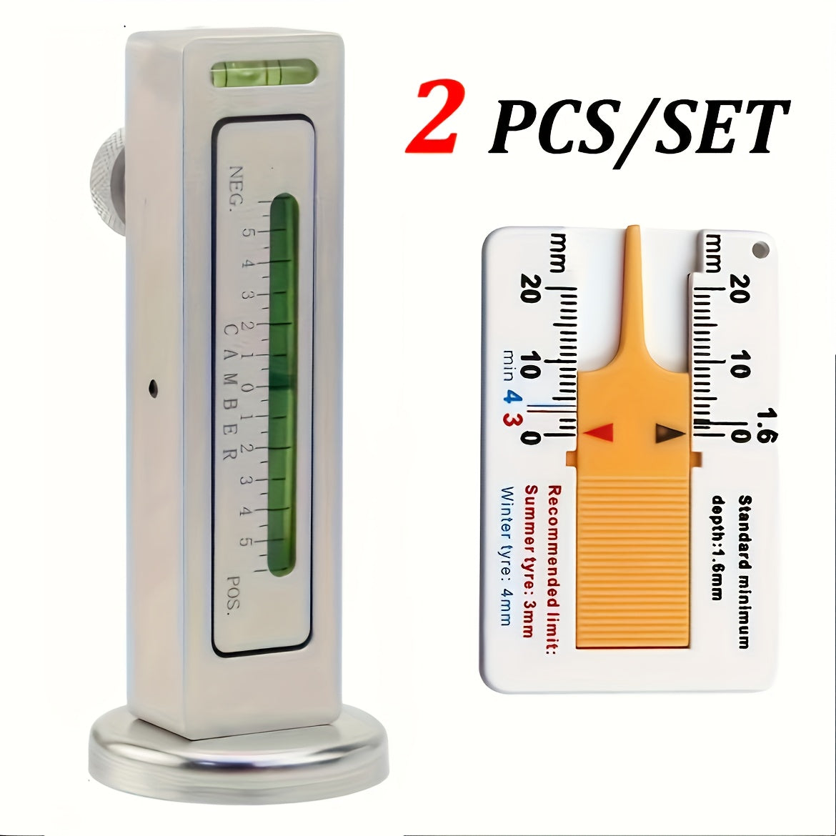 Wheel Alignment Tool Set 2pcs – Adjustable Toe & Camber Gauge, Professional Vehicle Wheel Alignment Equipment for Cars, Trucks & RVs