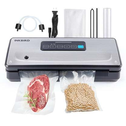 Vacuum Sealer Machine 85KPA, INKBIRD 10-in-1 Food Sealer with Bag Storage, Built-In Cutter, Moist/Dry/Pulse/Liquid/Canister Modes