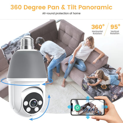 AI Auto Tracking Security Camera 360° Panoramic 1920P, Infrared Night Vision Two-Way Audio 2.4GHz USB Charging