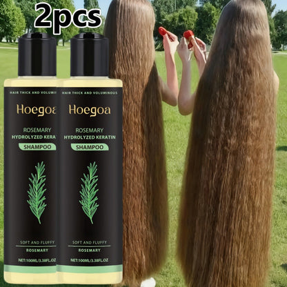 Rosemary Vitamin C Keratin Shampoo Set 3 Bottles, Deep Cleanse Moisturize & Strengthen Hair, Scalp Stimulating Antioxidant Formula
