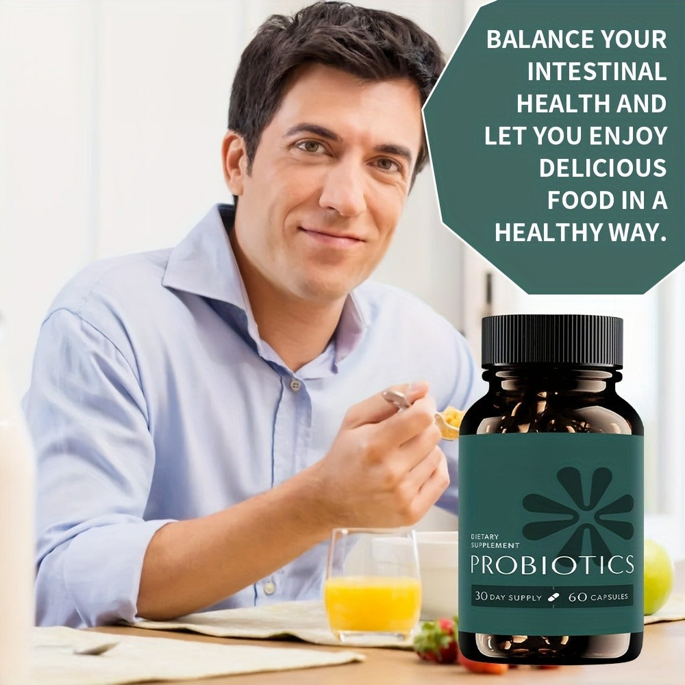 3-in-1 Probiotic Prebiotic & Postbiotic Capsules, Slow Release Synbiotic with Multi-Enzyme for Complete Gut Health & Digestive Harmony