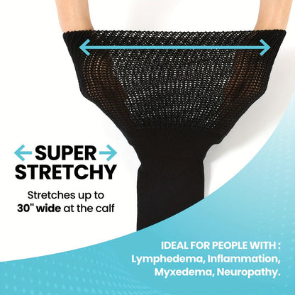 Extra Wide Socks for Swollen Feet 6 Pairs Stretch to 30 Inch Non-Binding Seamless Loose Fit for Entryways, Bedrooms and Living Spaces