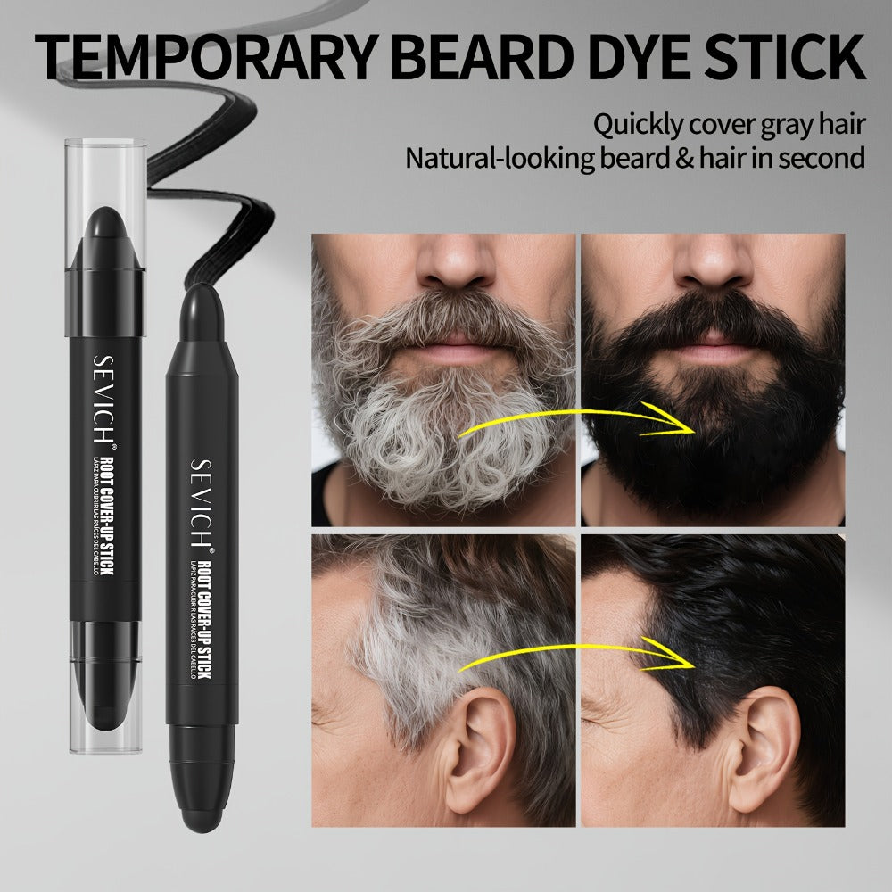 Gray Hair Root Touch Up Pen for Men, Instant Coverage Beard & Hairline Dye Stick, No-Mix Precision Applicator