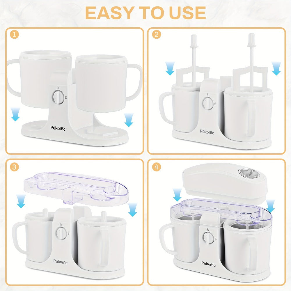 Ice Cream Maker 1 Quart Homemade Ice Cream Machine for Serve Frozen Yogurt Smoothies Gelato for Entryways, Bedrooms and Living Spaces