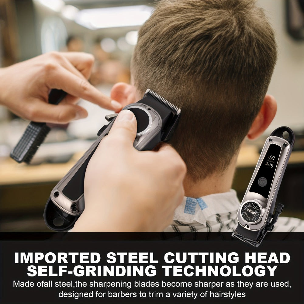 Hair Clipper Whistpot Two- or Four-Piece Cordless Grooming Set with USB Charging and Battery Displays