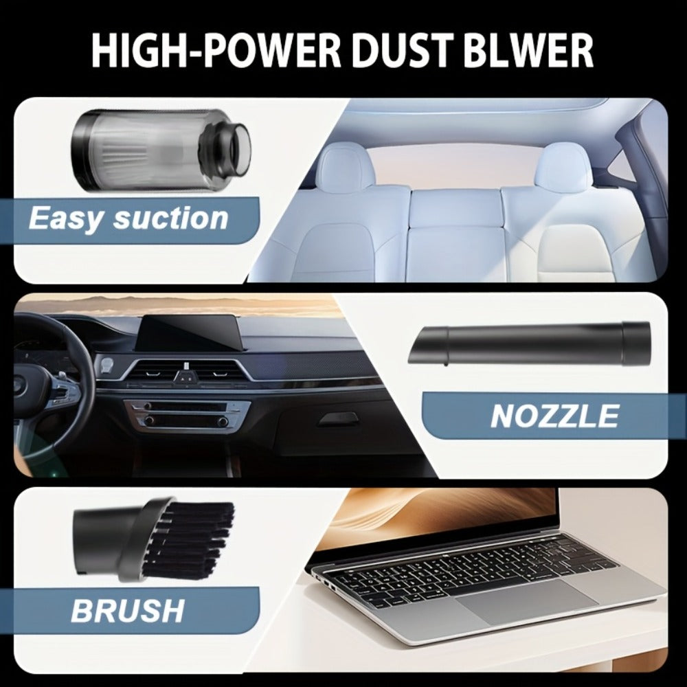 130000 RPM Portable Turbo Fan Blower & Vacuum 2-in-1, USB Rechargeable Cordless Handheld Air Blower for Dust Removal