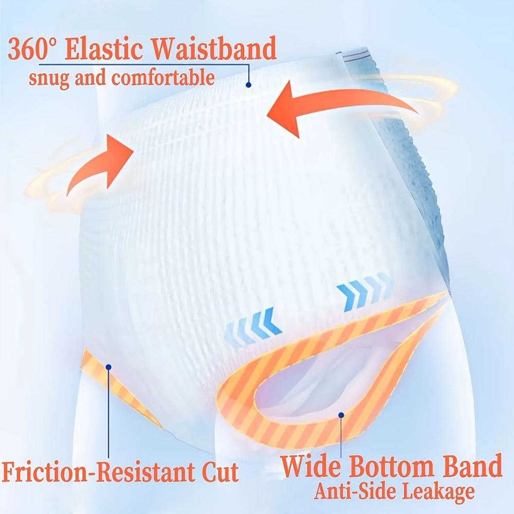 Disposable Incontinence Underwear for Seniors, High Absorbency Leak-Proof Pull-On Briefs, Ultra-Thin Breathable Cotton for Men & Women
