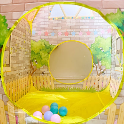 Kids Cottage Play Tent with Ball Pit Cartoon Playhouse Indoor Outdoor with the Listed Color, Size or Set Options for Everyday Use
