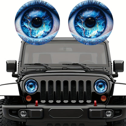3D Beast Eye Headlight Stickers – Funny Car Headlight Decals for Jeep Round Headlights, Truck Body, Bumper & Window Decoration
