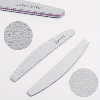 Nail Files and Buffers Professional 100 180 Grit Double-Sided Sanding Boards Reusable Polishing Blocks for Manicure Pedicure Salon Home Use
