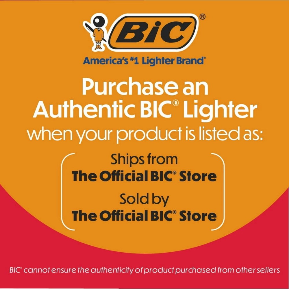 BIC Classic Maxi Pocket Lighters Assorted Colors 8-Count Tray - Reliable Everyday Lighter for Home