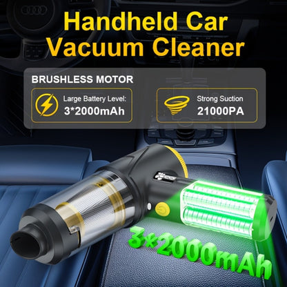 Car Vacuum Cordless 21000Pa Powerful Handheld Wireless 6000mAh USB Rechargeable for Entryways, Bedrooms and Living Spaces