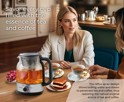 OD-T1206 Glass Coffee Maker and Tea Brewer with 1.2L Capacity, 600W Rating and Keep-Warm Control
