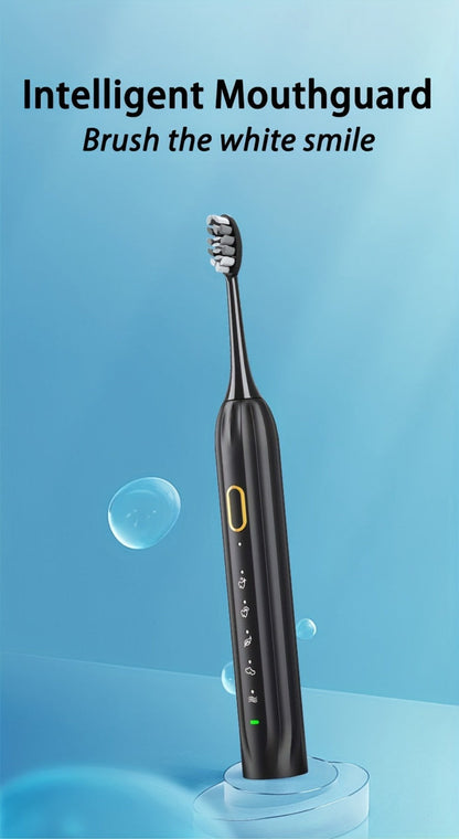 Sonic Electric Toothbrush IPX8 Waterproof USB Rechargeable with 5 Replacement Brush Heads, Smart Timer, Metal Shaft
