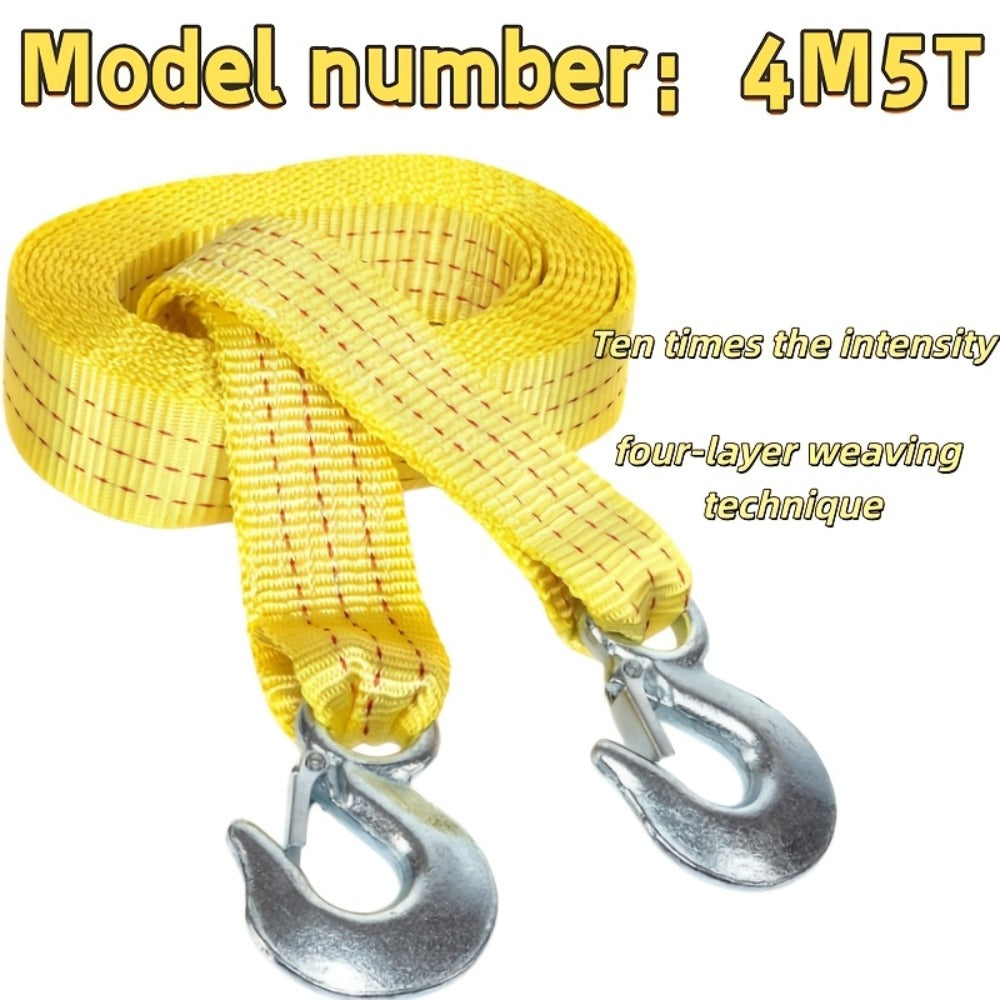Recovery Tow Strap with Forged Steel Hook – 4M 13FT 11000LB Heavy Duty Winch Strap for Off-Road SUV Truck Pickup Emergency Vehicle Rescue