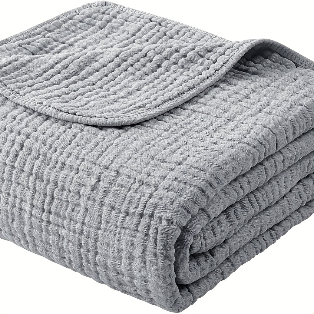Morandi Cotton Muslin Blanket 6-Layer, Gauze Throw for Couch & Bed, Breathable All Season, 6 Colors