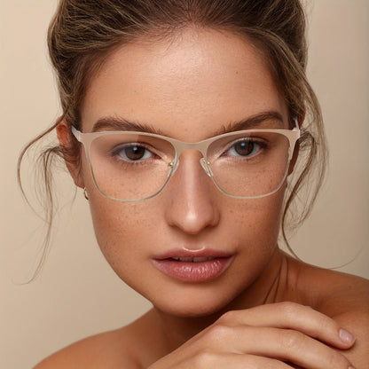 Reading Glasses – Three-Pair Rectangular Metal Readers with Polycarbonate Lenses with Multiple Strength and Color Options