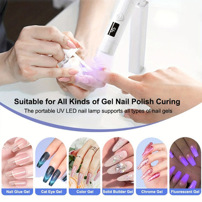 Rotating Stand LED Nail Lamp with Adjustable Stand Bracket, 45s/60s Timer Display and USB Power