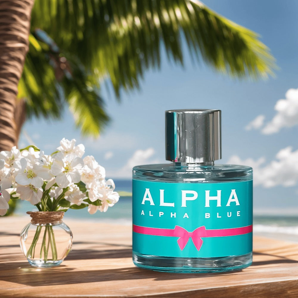 Perfume for Women Alpha Blue 100ml EDT Spray with a Sweet Floral Fragrance Profile in a Distinctive Bottle Presentation