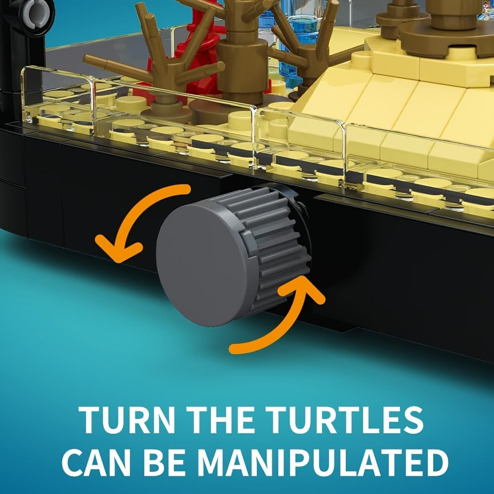 Building Block Set Marine Turtle Aquarium Model MY072 with Framed Underwater Scene and Hanging Sea Details
