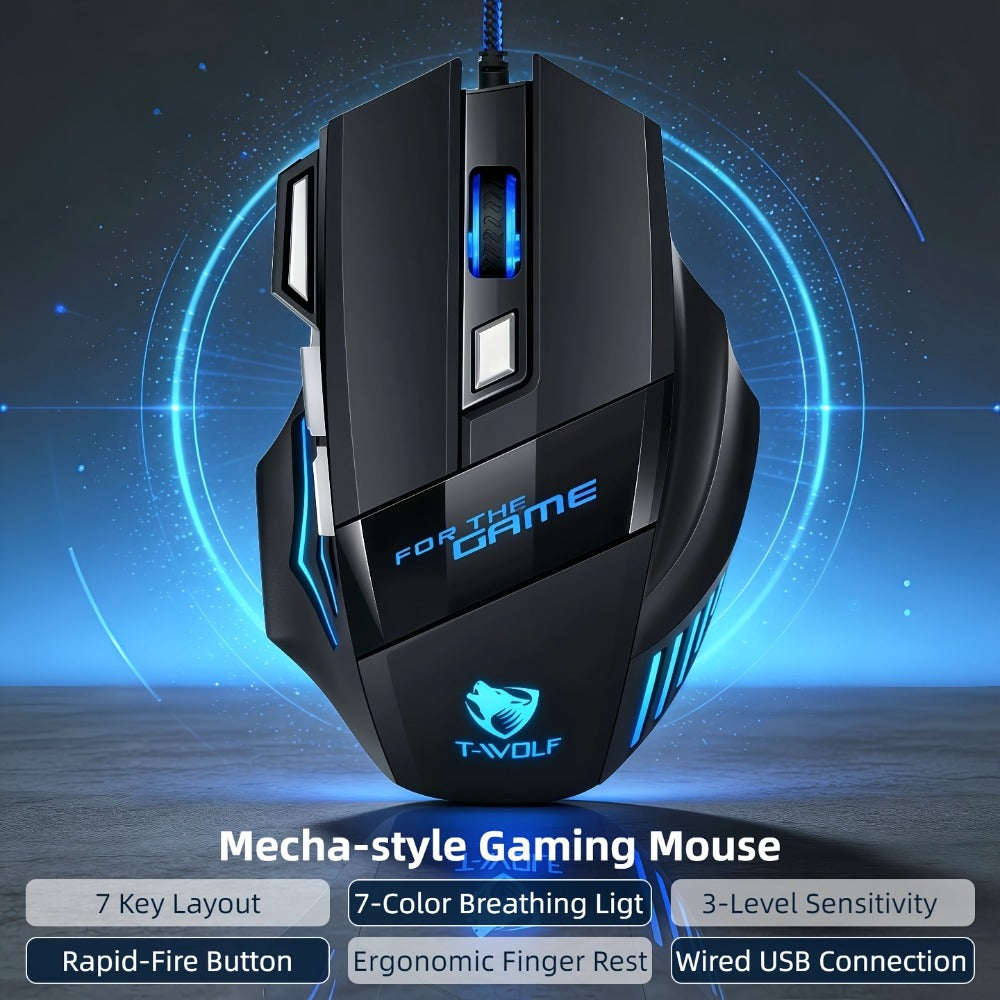 Programmable RGB Gaming Mouse Wired Pro-Grade with Turbo Click Multi-Mode DPI Sensitivity Dynamic for an Everyday Personal Care Routine