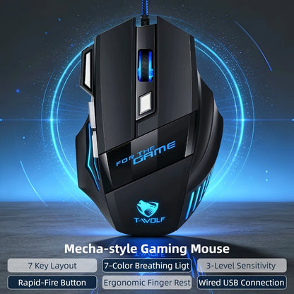 Programmable RGB Gaming Mouse Wired Pro-Grade with Turbo Click Multi-Mode DPI Sensitivity Dynamic for an Everyday Personal Care Routine
