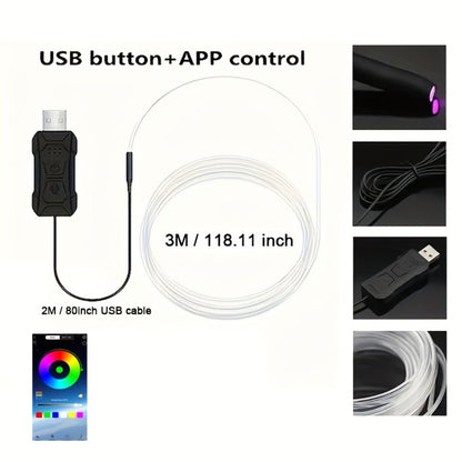 Car Interior Ambient Light Strip with Eight-Color App Control, Music-Responsive Modes and Two Checkout Configurations