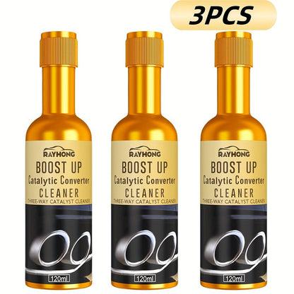 Catalytic Converter Cleaner & Fuel System Treatment 3-Pack – 3-Element Deep Clean Engine Carbon Remover for All Vehicles