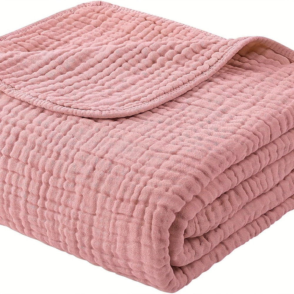Morandi Cotton Muslin Blanket 6-Layer, Gauze Throw for Couch & Bed, Breathable All Season, 6 Colors