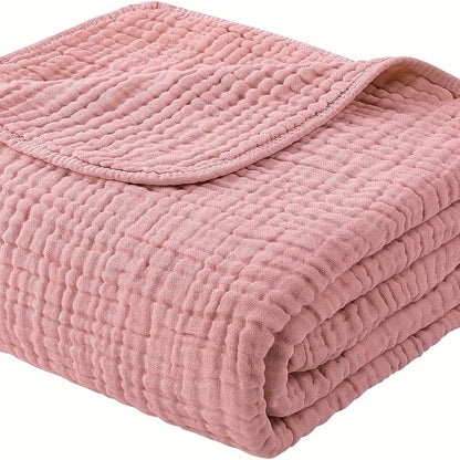 Morandi Cotton Muslin Blanket 6-Layer, Gauze Throw for Couch & Bed, Breathable All Season, 6 Colors