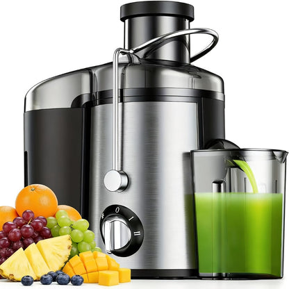 Compact Juicer for Fruits & Vegetables – Wide Opening for Easy Juice Extraction, BPA-Free, Dishwasher Safe, Easy to Clean
