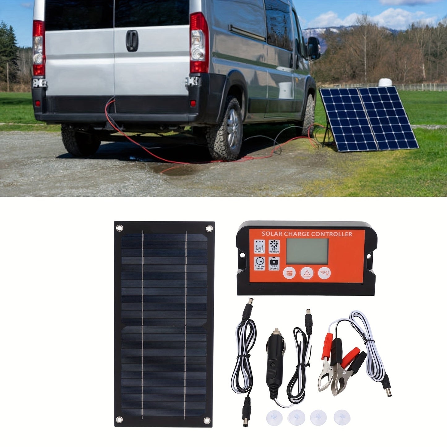 RV Solar Panel Kit 18V for Garden, Patio and Yard Use, with the Listed Configuration, for Everyday Use and Organized Storage