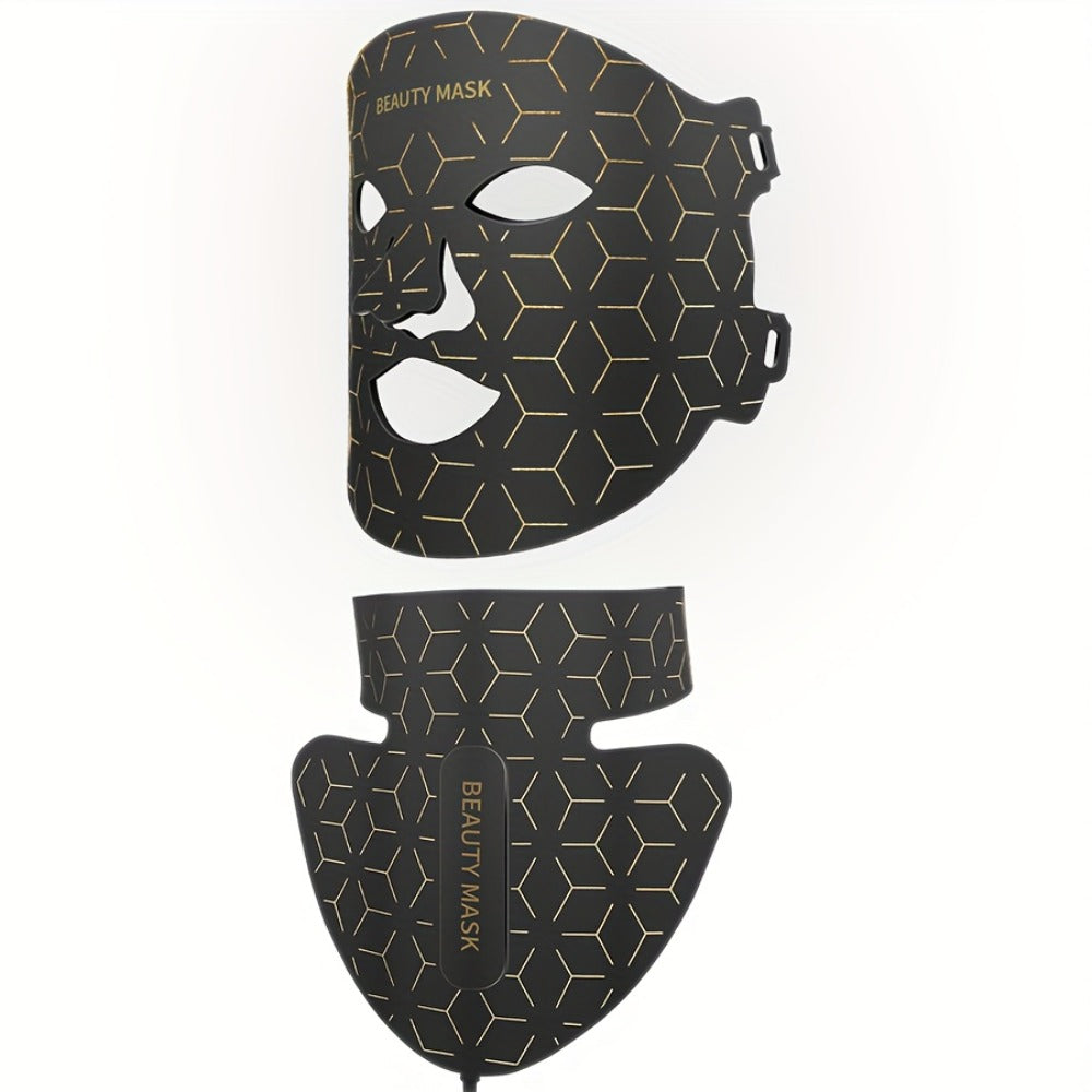 LED Face Mask, 7-in-1 Red Light Therapy for Face & Neck, 93+80 LED Beads, Separate Silicone Applicator