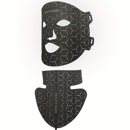 LED Face Mask, 7-in-1 Red Light Therapy for Face & Neck, 93+80 LED Beads, Separate Silicone Applicator
