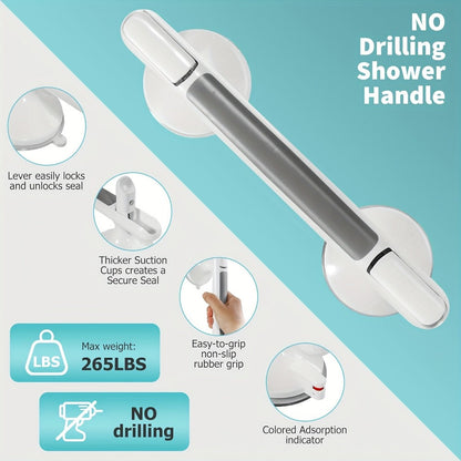 Safety Grab Bar for Seniors - Suction Cup Handrail for Bathroom, Bathtub Rail, Elderly Assist Handle