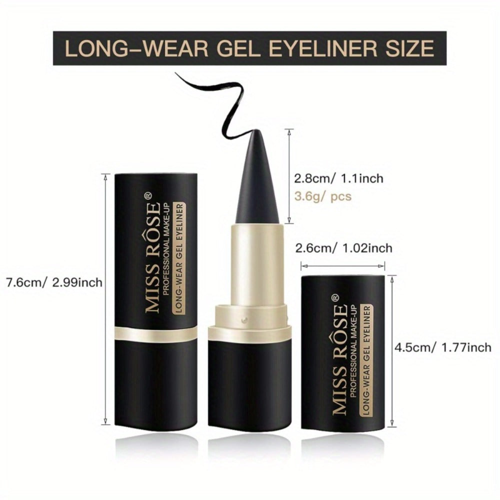 Waterproof Black Eyeliner Pencil Set 3pcs, for Makeup, Travel and Everyday Vanity Use, with the Listed Configuration
