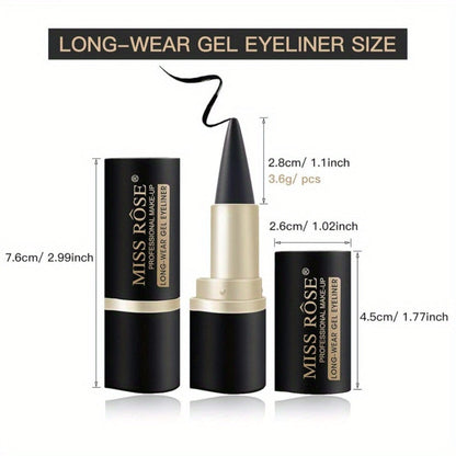 Waterproof Black Eyeliner Pencil Set 3pcs, for Makeup, Travel and Everyday Vanity Use, with the Listed Configuration