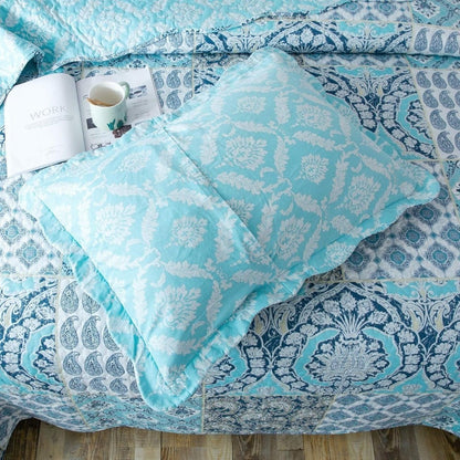 Floral Quilt Set Lightweight Bedspread Coverlet 2 or 3-Piece, All Season Hypoallergenic Breathable Paisley Patchwork Print Quilt for Bedroom