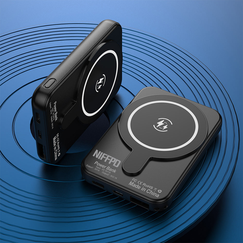 Power Bank Magnetic 5000mAh or 10000mAh with 5W Wireless Charging, LED Display and Dual Inputs